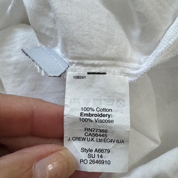 J Crew Embroidered 100% cotton tunic top size XS - Picture 5 of 8